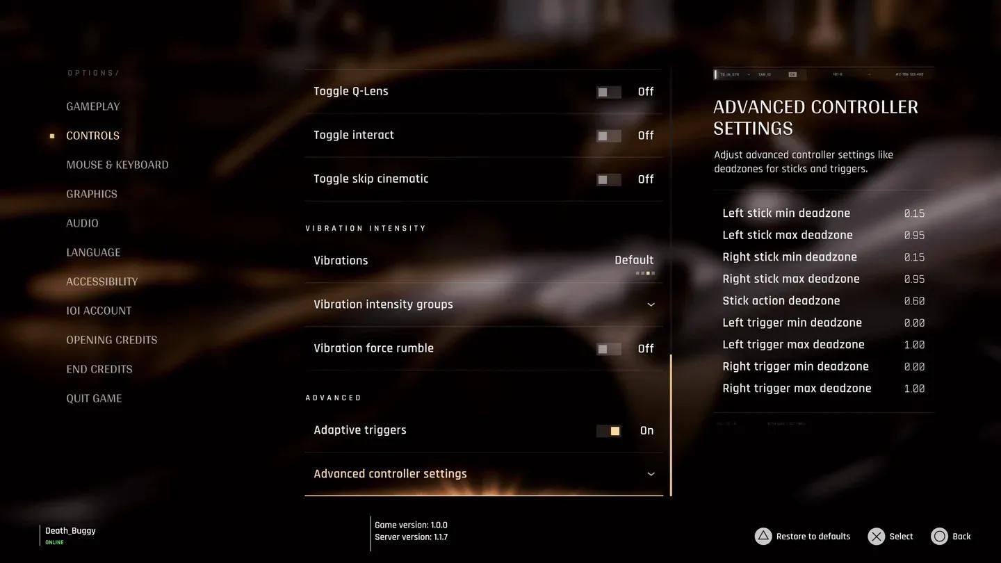 Bond loadout selection screen