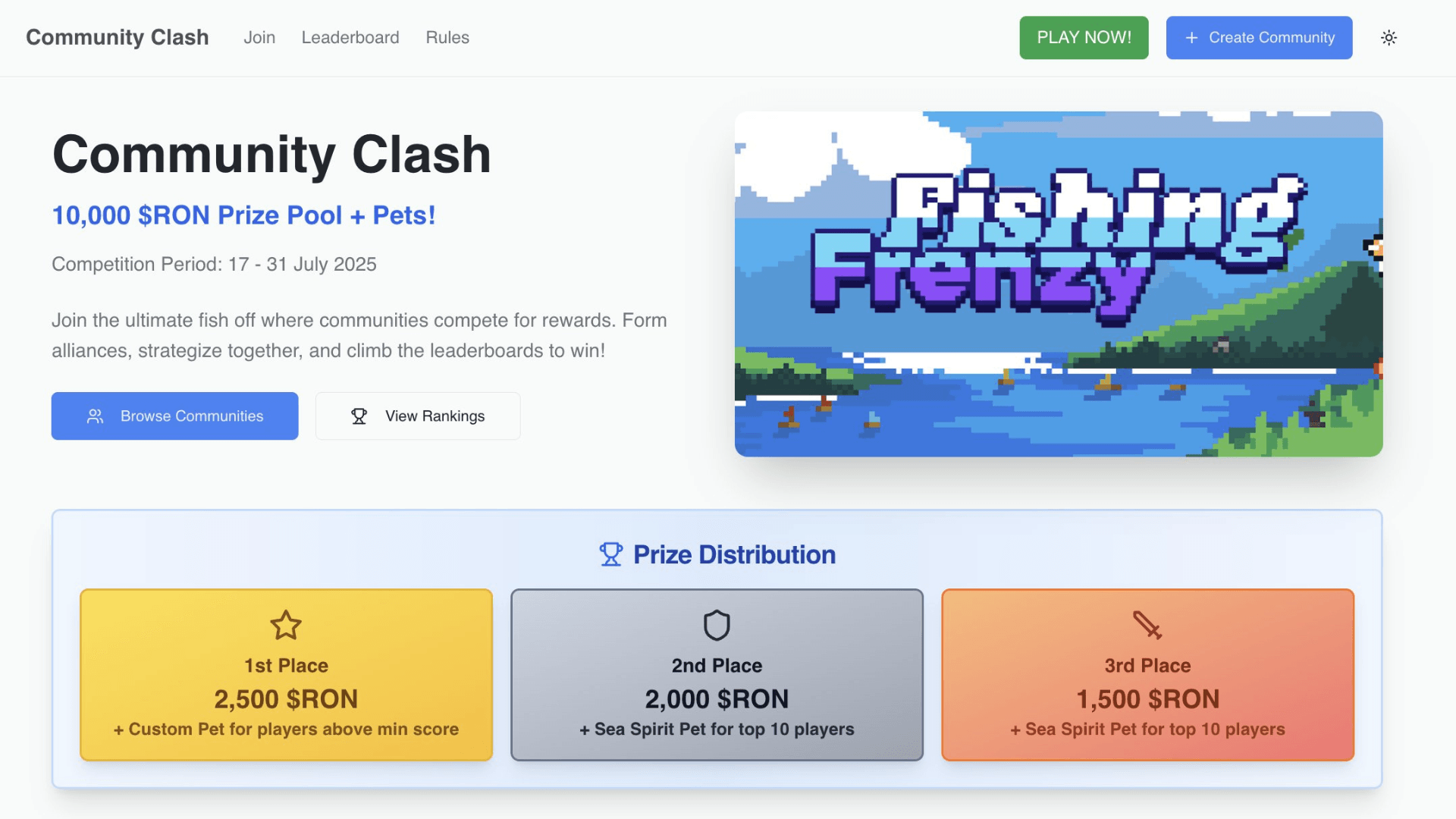 Fishing Frenzy 10k $RON Tournament image