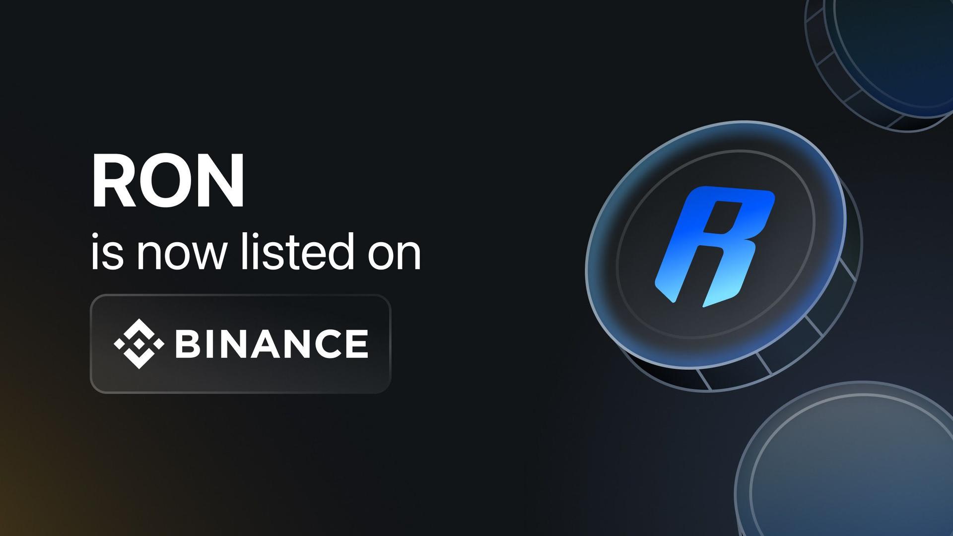 Ronin $RONトークンがBinanceに上場 image