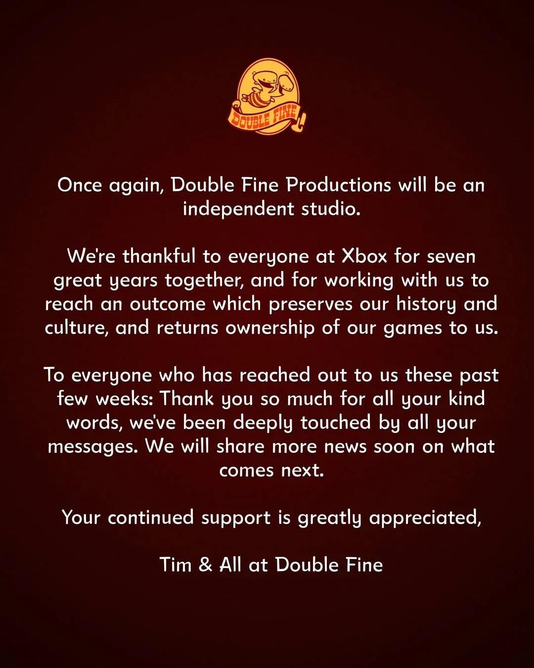 Double Fine and Compulsion Games Exit Xbox With Their IPs Intact image