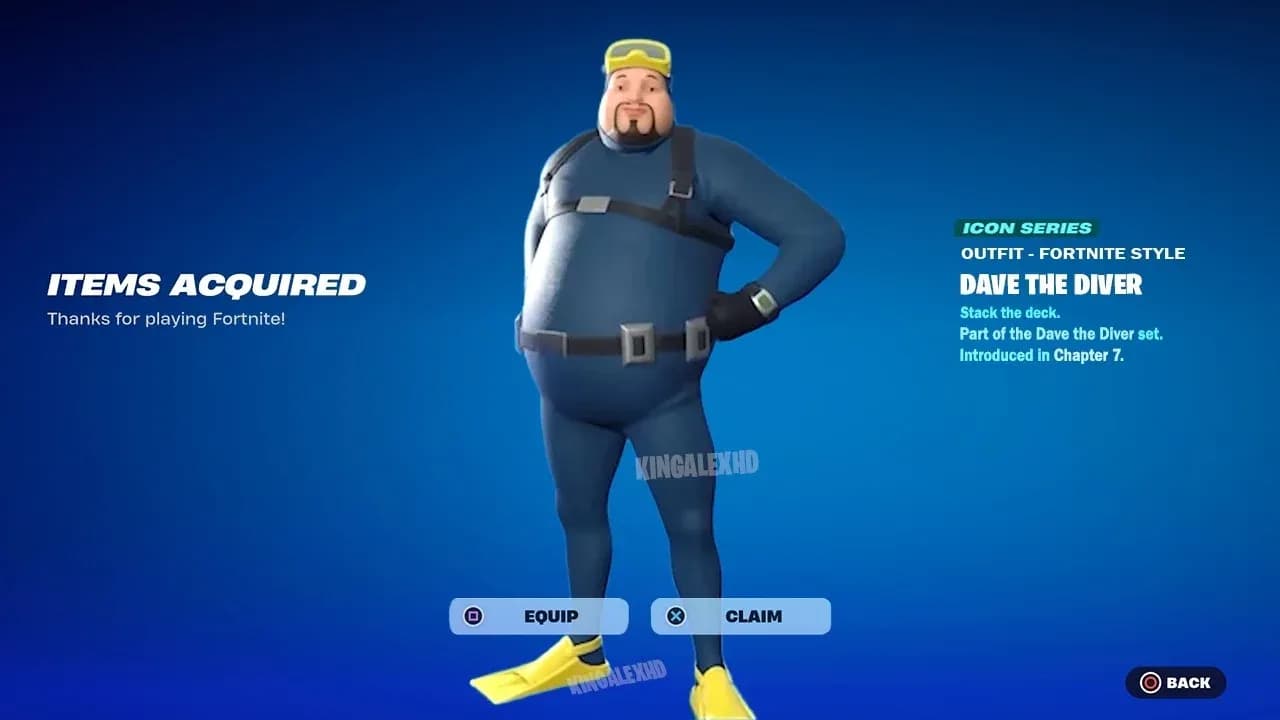 Dave the Diver outfit in Fortnite